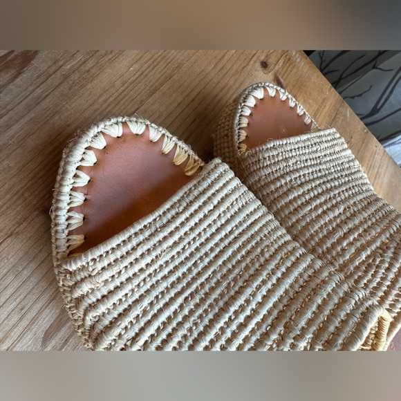 Carrie Forbes KARIM Woven Rafia Shoes Sandals 38 7.5 8 - Picture 10 of 12